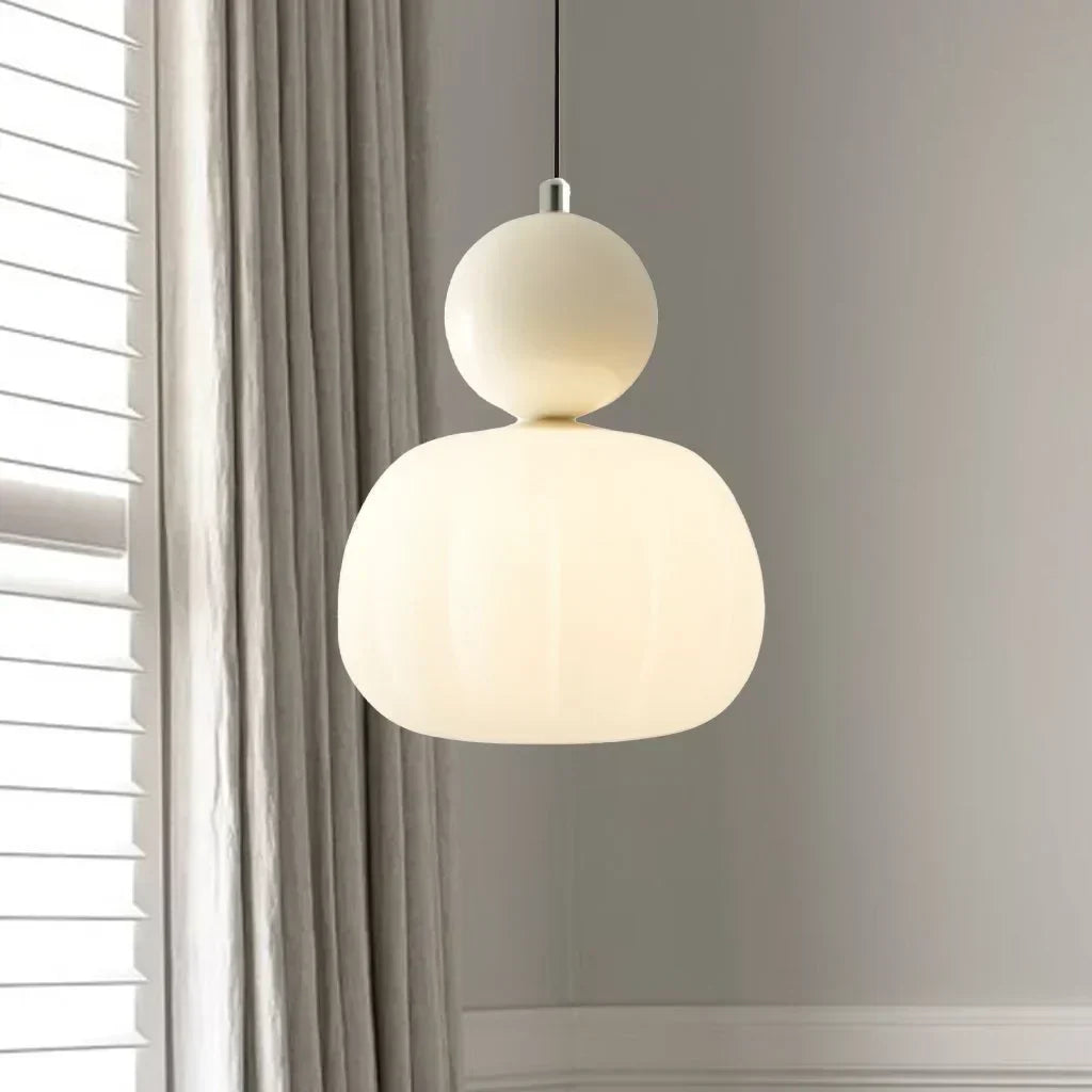 Fluted Opaline Glass Pendant Light
