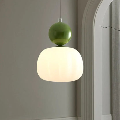 Fluted Opaline Glass Pendant Light