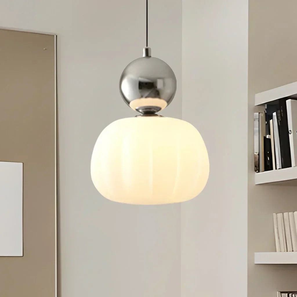 Fluted Opaline Glass Pendant Light