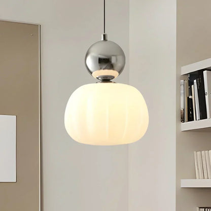 Fluted Opaline Glass Pendant Light