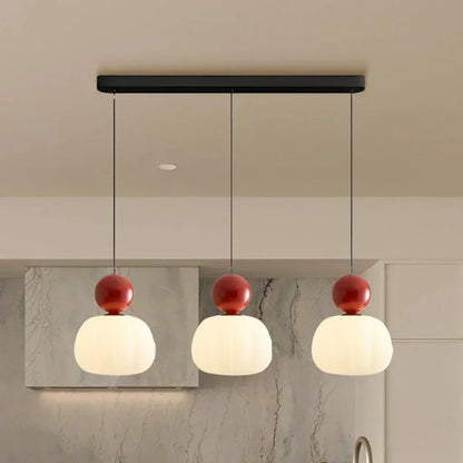 Fluted Opaline Glass Pendant Light