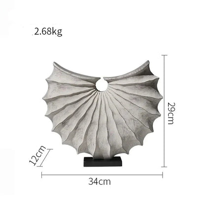 Abstract Fan Shaped Metal Sculpture