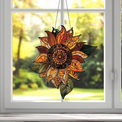 Decoración de ventana de acrílico de girasol