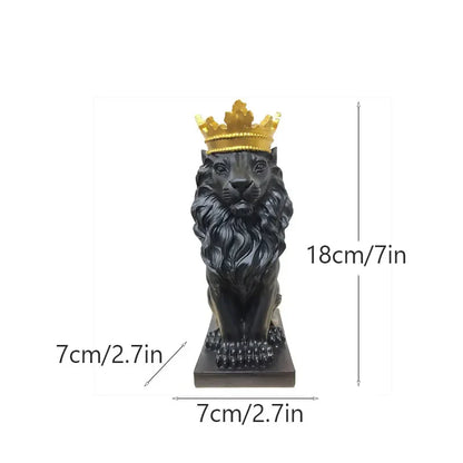 Golden Crown Lion King Statue