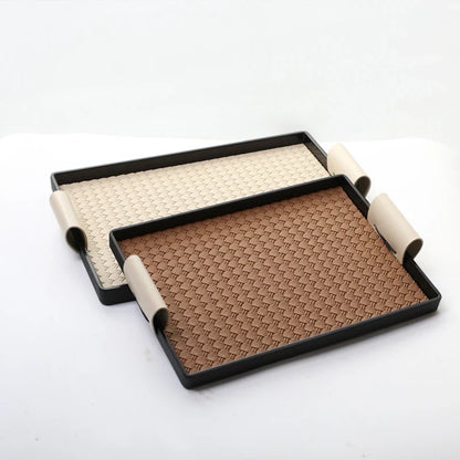 Plateau décoratif de luxe en cuir