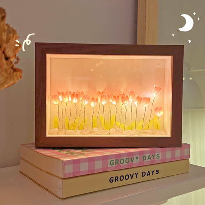 DIY Framed Tulips Flowers Night Light