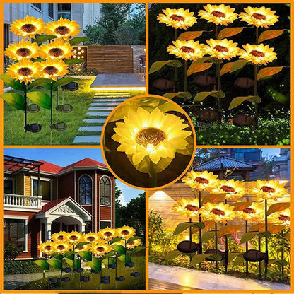 Lampes solaires à LED en forme de tournesol