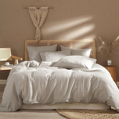 Cream Linen Duvet Cover Set