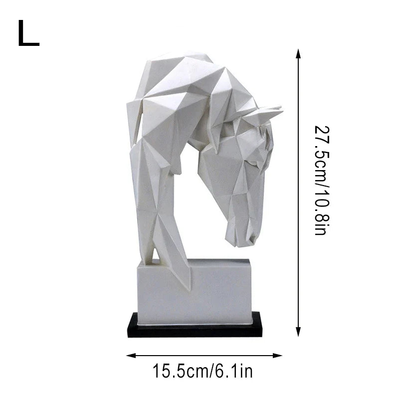 Geometrische Pferdekopf-Skulptur