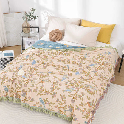 Spring Birds Throw Blanket