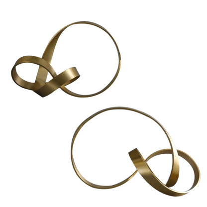 Modern Gold Metal Knot Sculpture