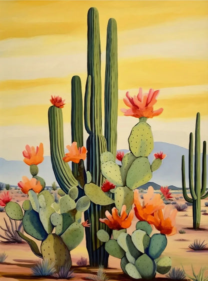 Cactus Bloom Collection Canvas Wall Art