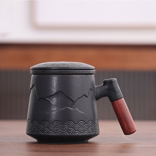 Ceramic Tea Mug with Infuser and Lid