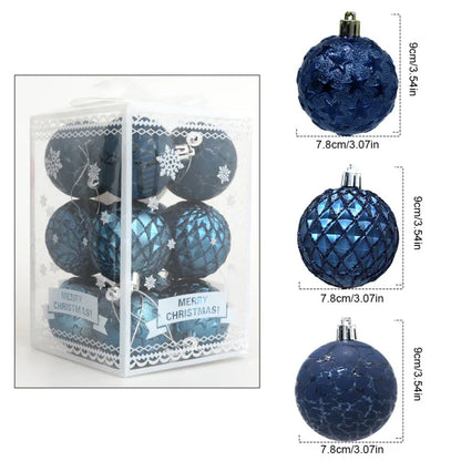 Décoration d'arbre de boule de Noël à motifs mixtes 12 pièces