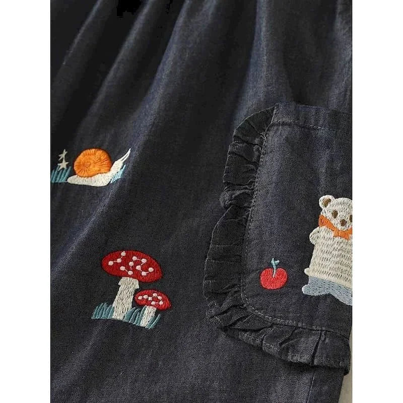 Denimelle Ruffle Waist Shorts