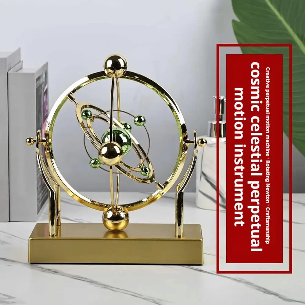 Kinetic Art Desk Decor - Celestial Orbit Perpetual Motion Pendulum astronomy home decor celestial orbit pendulum erpetual motion ornament Figurine kinetic sculpture desk decor Lamp minimalist office decor Organizer Sculpture unique gift for him