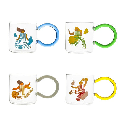 Tasse à café en verre artistique ludique