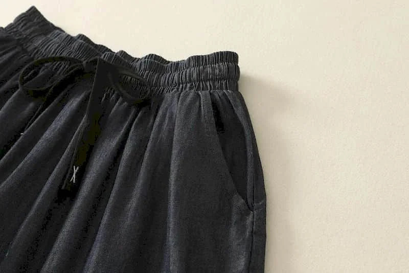 Denimelle Ruffle Waist Shorts