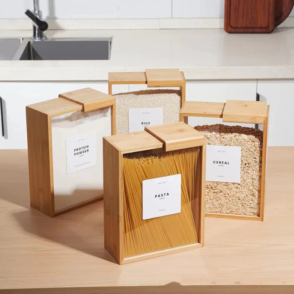 Bamboo Cereal and Food Dispenser