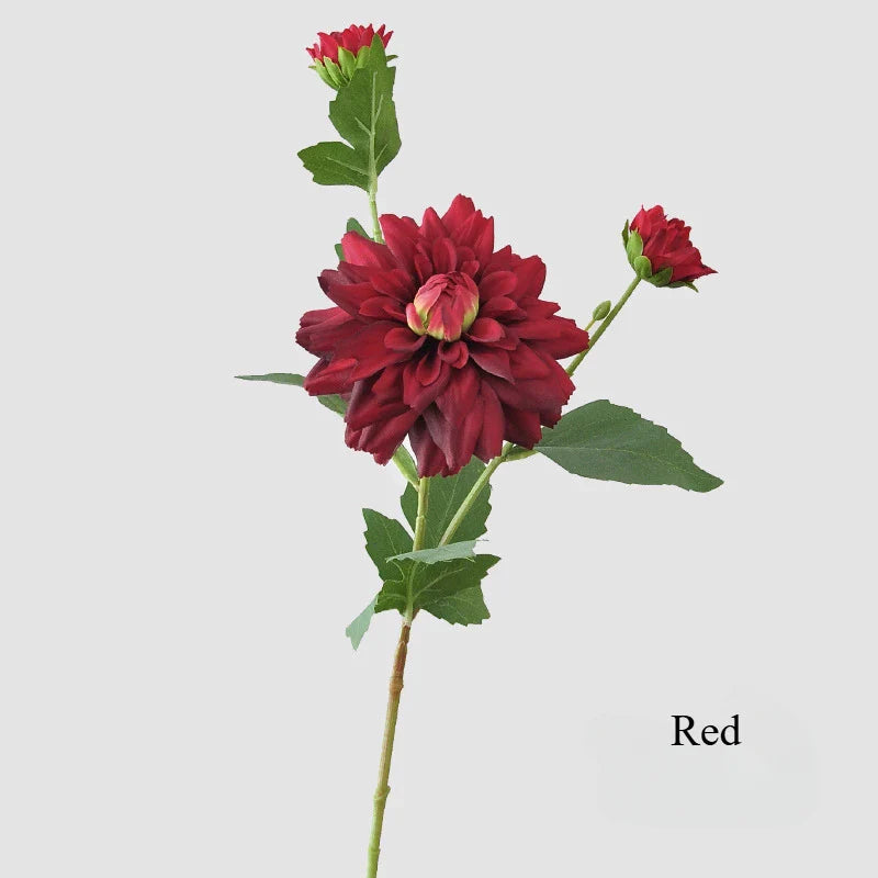 NordDahl Triple Bloom Artificial Dahlia Stem