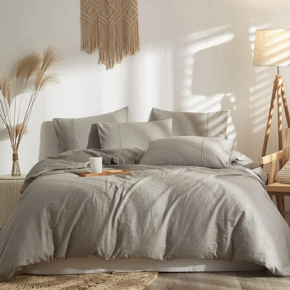 Cream Linen Duvet Cover Set