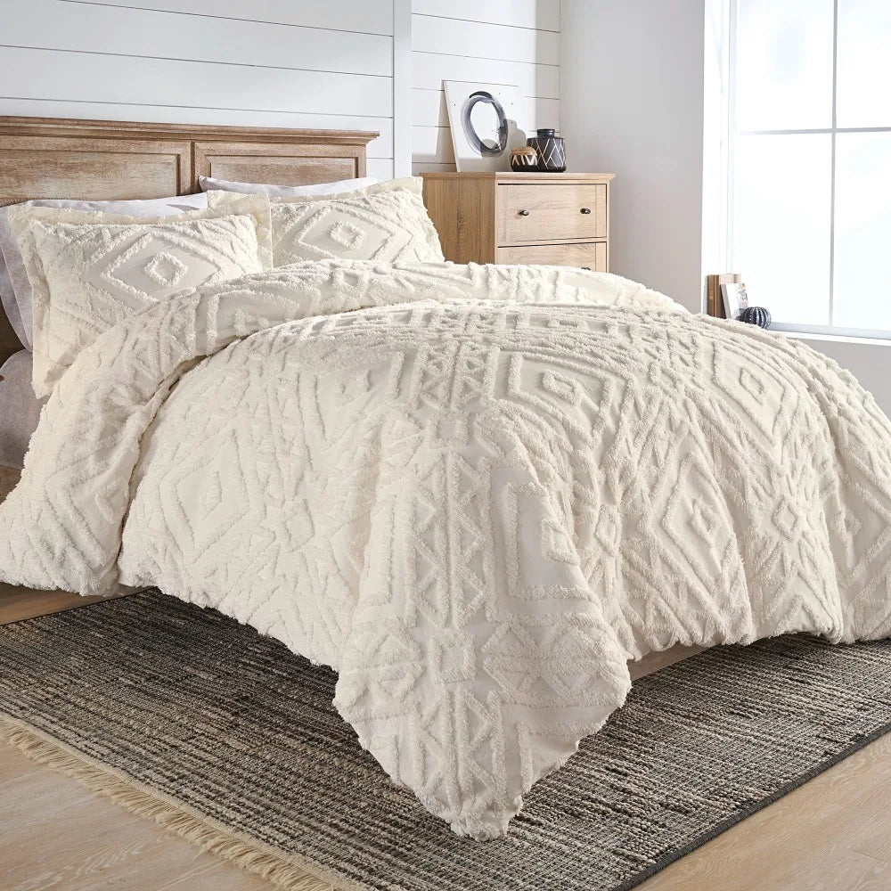 3-piece Chenille Duvet Cover Set