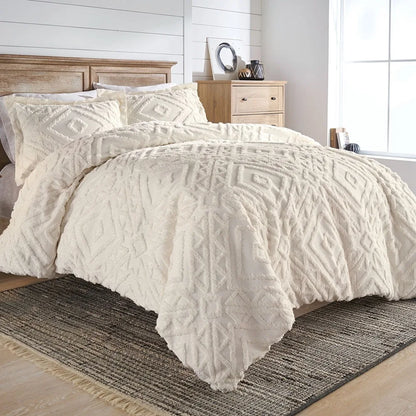 Ensemble de housse de couette en chenille 3 pièces