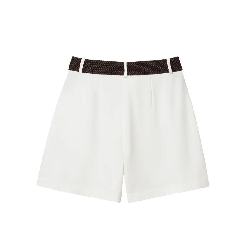 Ruvelle Belted Casual Shorts