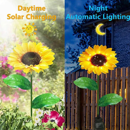 Lampes solaires à LED en forme de tournesol