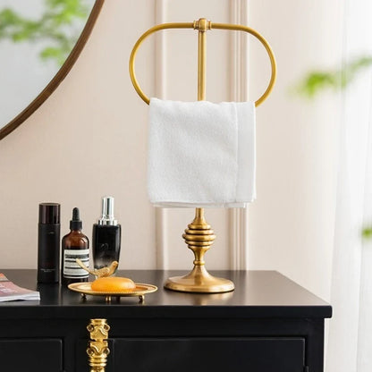Brass Hand Towel Holder and Countertop Rack Bathroom Bedroom Tissue Towel Holder Rack