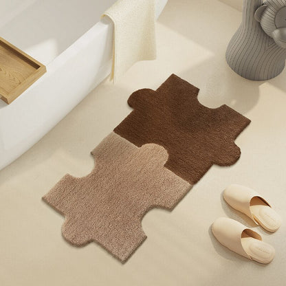 Soft Fluffy Tufting Puzzle Bedside Rug