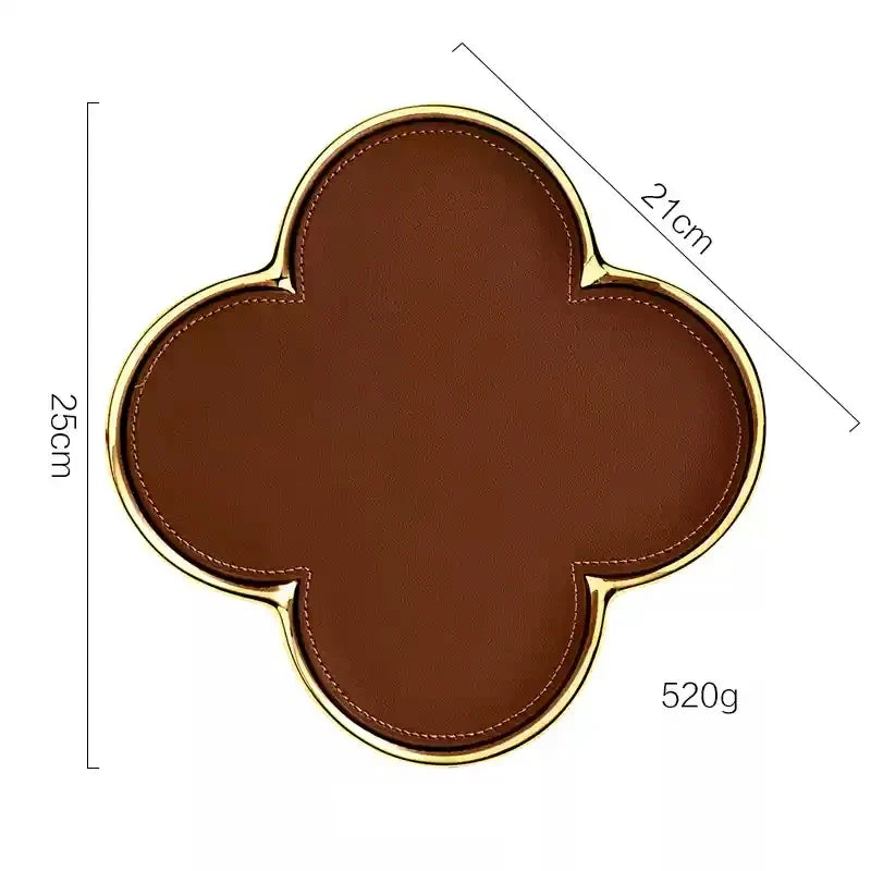 Luxury Leather Clover Tray