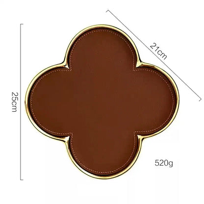 Luxury Leather Clover Tray