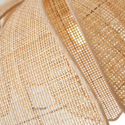 Lotus Petals Rattan Pendant Light