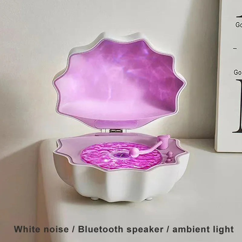 Shell Bluetooth Speaker with 7-Color Aurora Light and White Noise