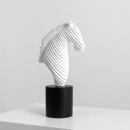 Abstract Striped Horse Head Statue