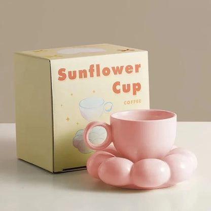 Flower Shape Coffee Cup & Saucer Set