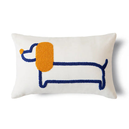 Embroidered Dachshund Cushion Cover