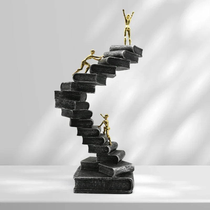 Modern Book Climb Figurine