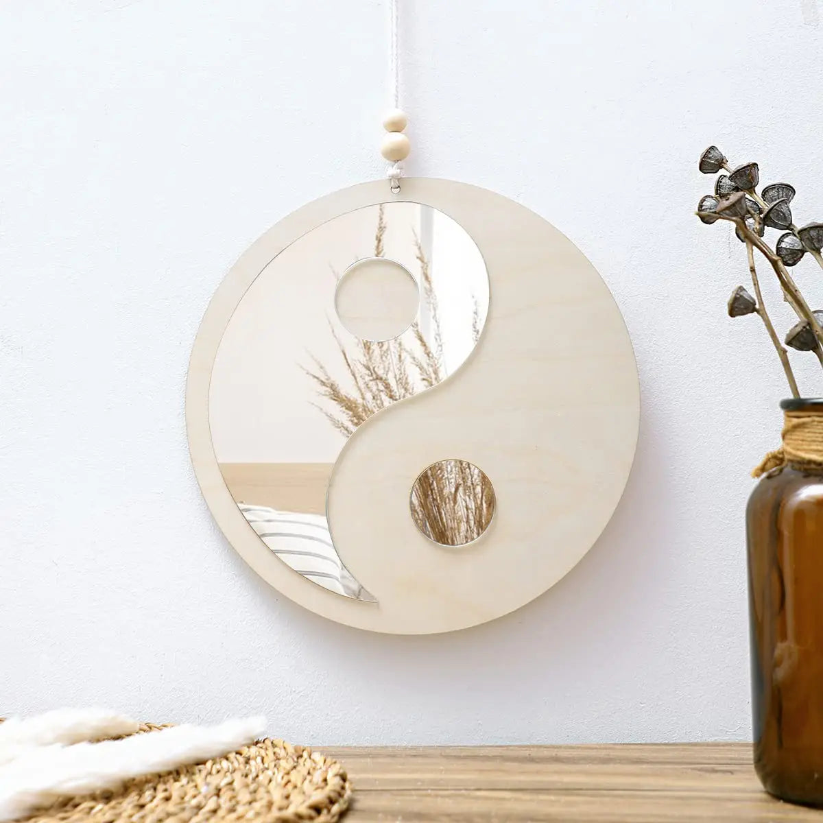 Yin Yang Wood Mirror