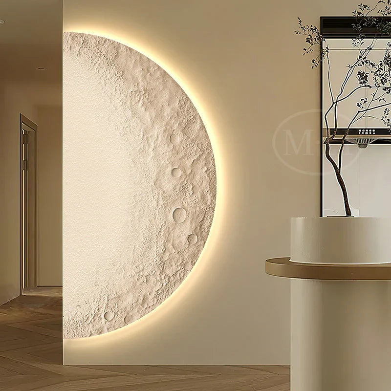 Mond abstrakte Textur Wandbild Wandlampe