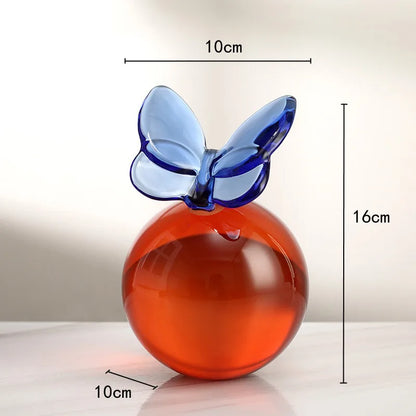 Modern Glass Butterfly and Planet Ball Ornaments
