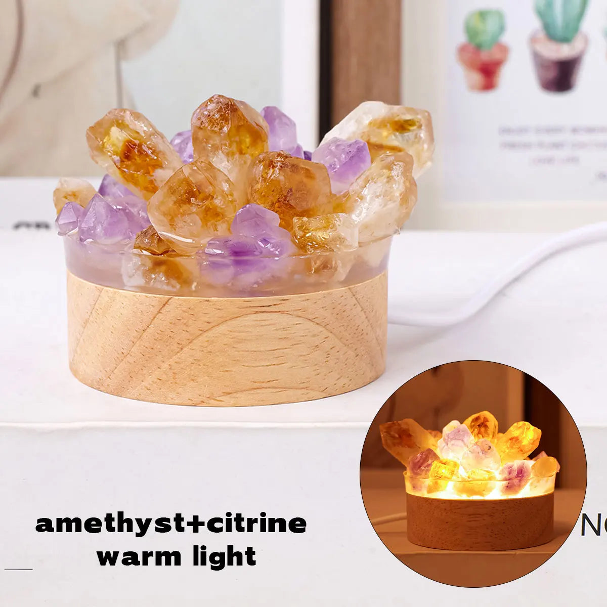 Natürliche Amethyst-Kristalllampe