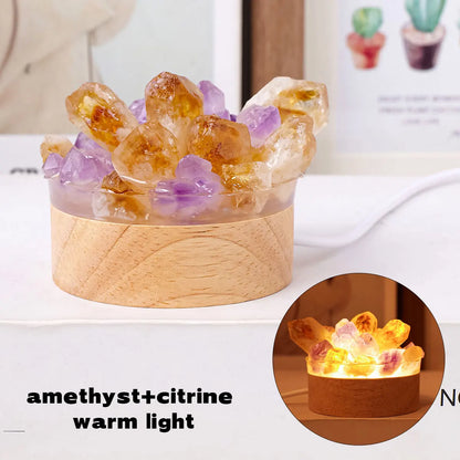 Natürliche Amethyst-Kristalllampe