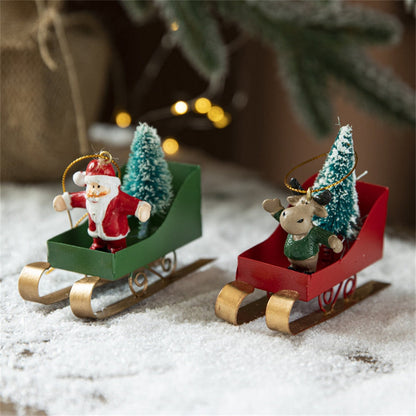 Santa Sleigh Christmas Tree Decor