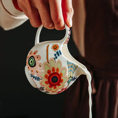 Hand-Painted Floral Milk Pot