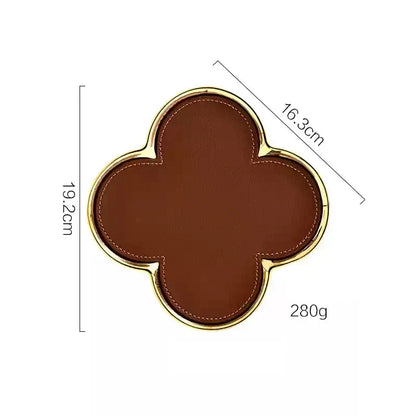 Luxury Leather Clover Tray