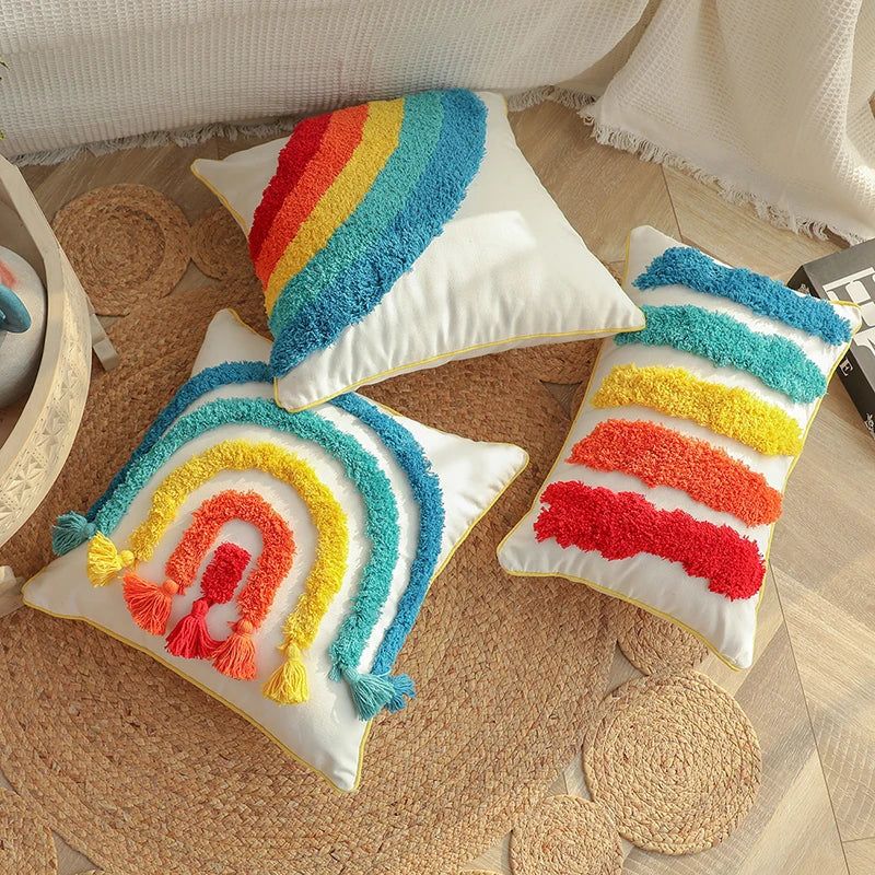 Rainbow Tufted Cushion Covers