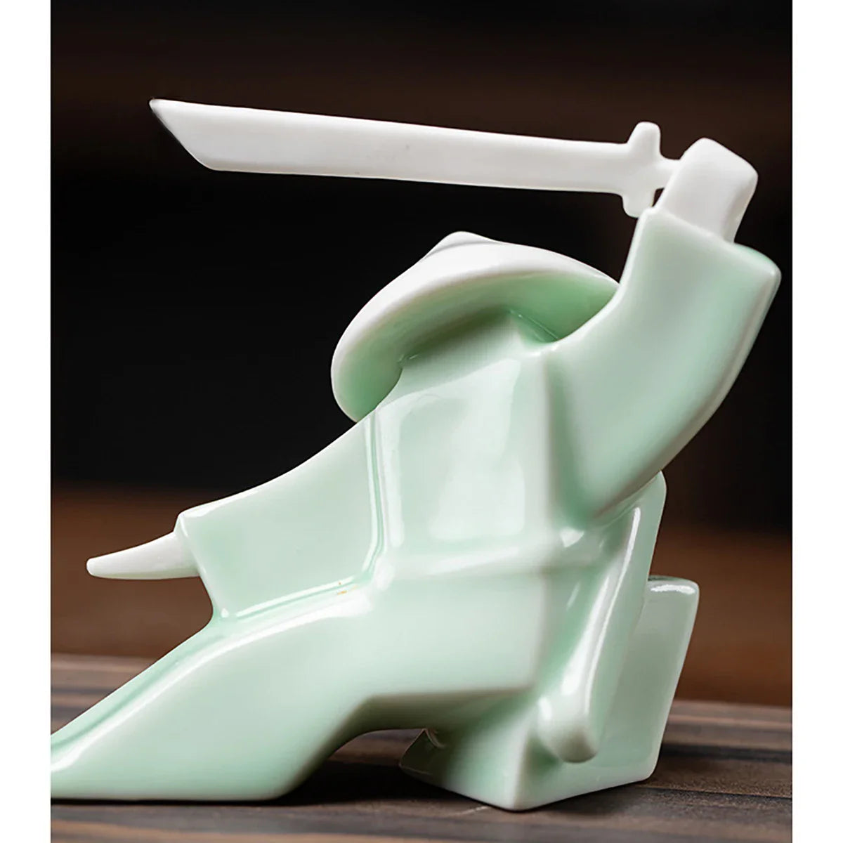Ceramic Samurai Figurine - Geometric Oriental Desk Decor Ceramic Decor Ceramic Samurai Figurine Figurine Home decor Japanese Decor Living Room Modern Decor