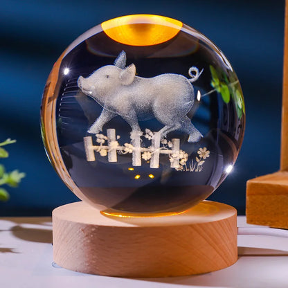 12 Chinese Zodiac Crystal Ball Light